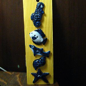 🐬 Incomparable Buttons Ceramic Blue Dolphin Fish Shell Aquatic